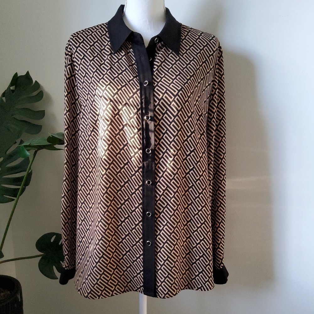 Anne Klein Geometric Print Blouse
